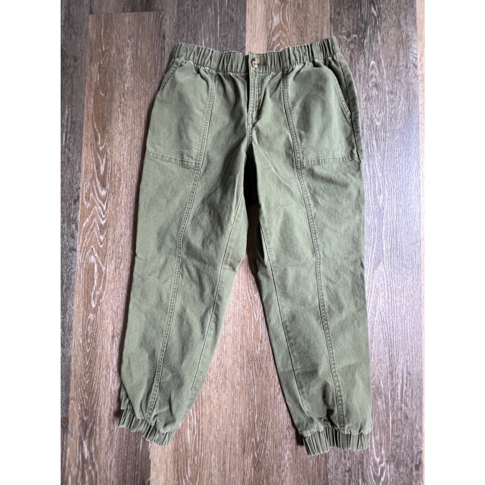 Style & Co Jogger Pants Women PS Olive Green Utility Elastic Waist Petite